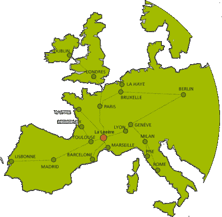 O� sur la carte d'Europe