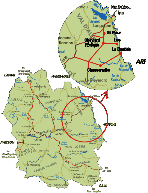 Où sur la carte de Lozère