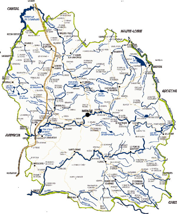 Carte de p�che, Loz�re